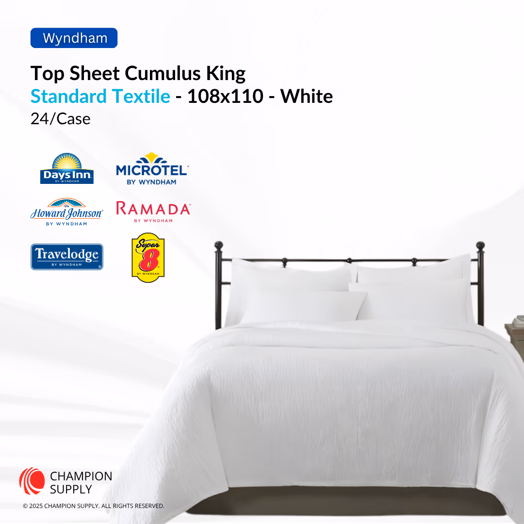 Standard Textile Wyndham Cumulus Decorative Top Cover – King, White – Case of 24
